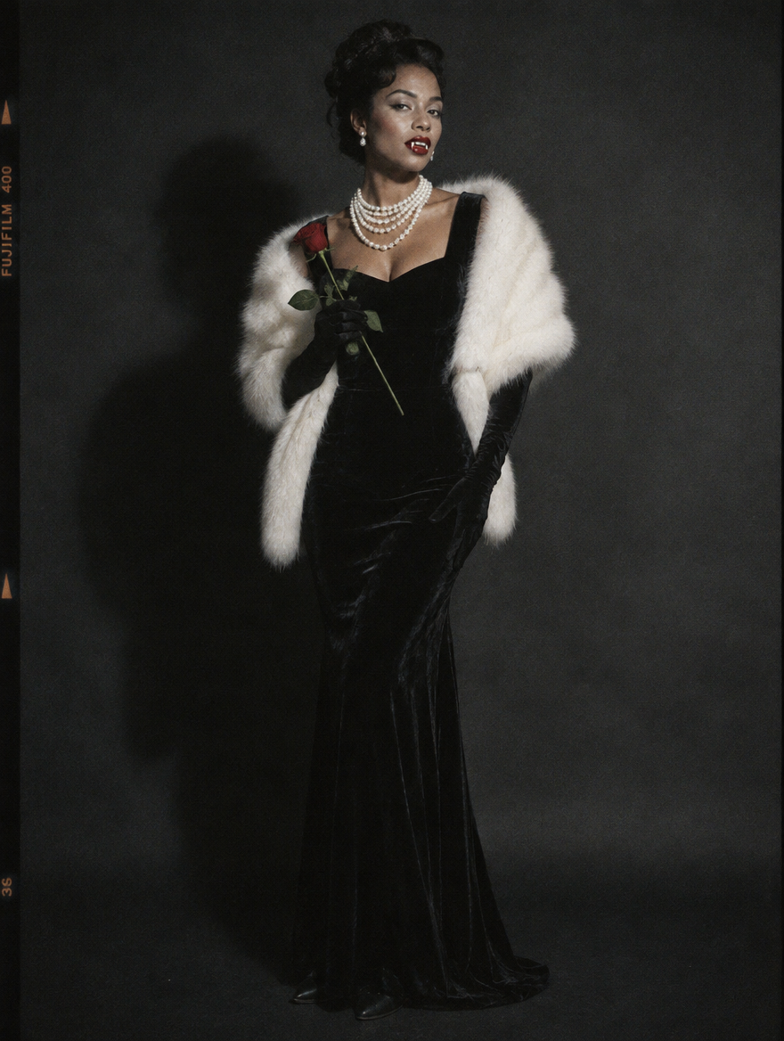 Noir costume look 03